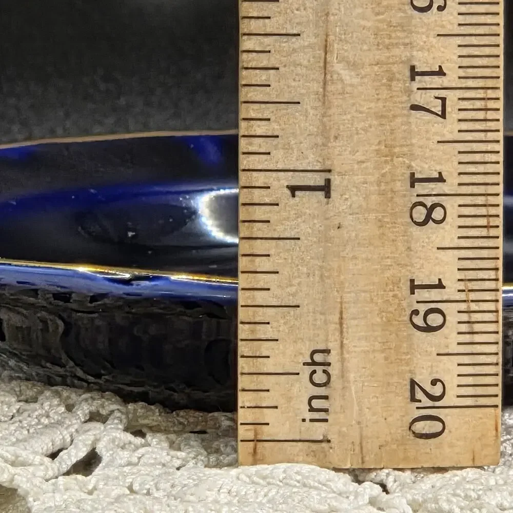 Vintage Limoges Veritable Blue De Four Cobalt Blue Gold Nappy Trinket Dish